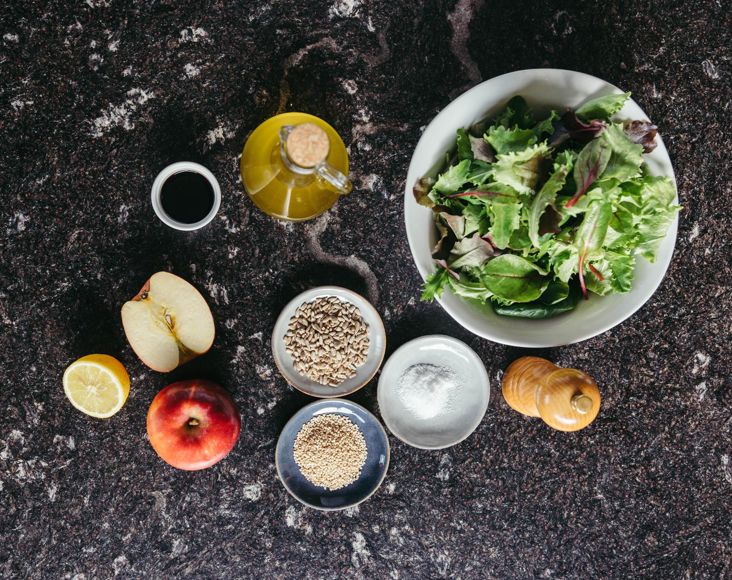 Ingredients for the apple salad