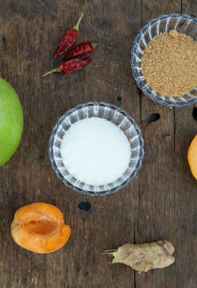 Die Zutaten für die Apfel-Chutney