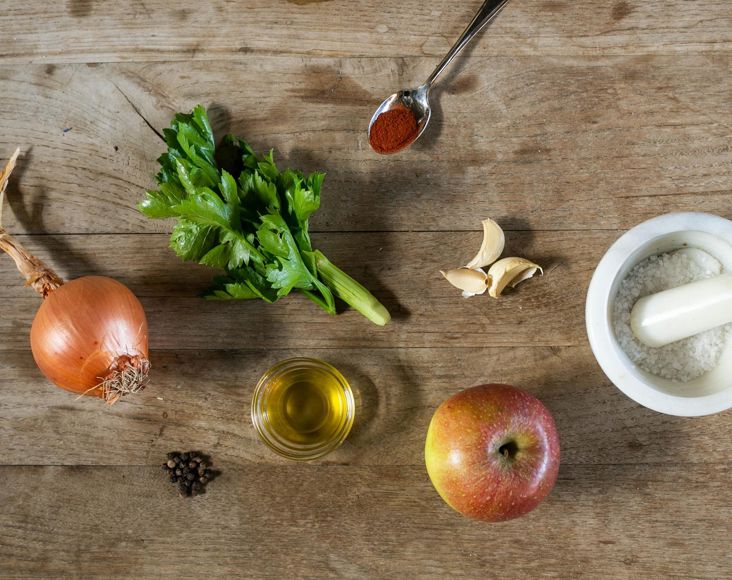 Zutaten für die Ossibuchi mit Apfel