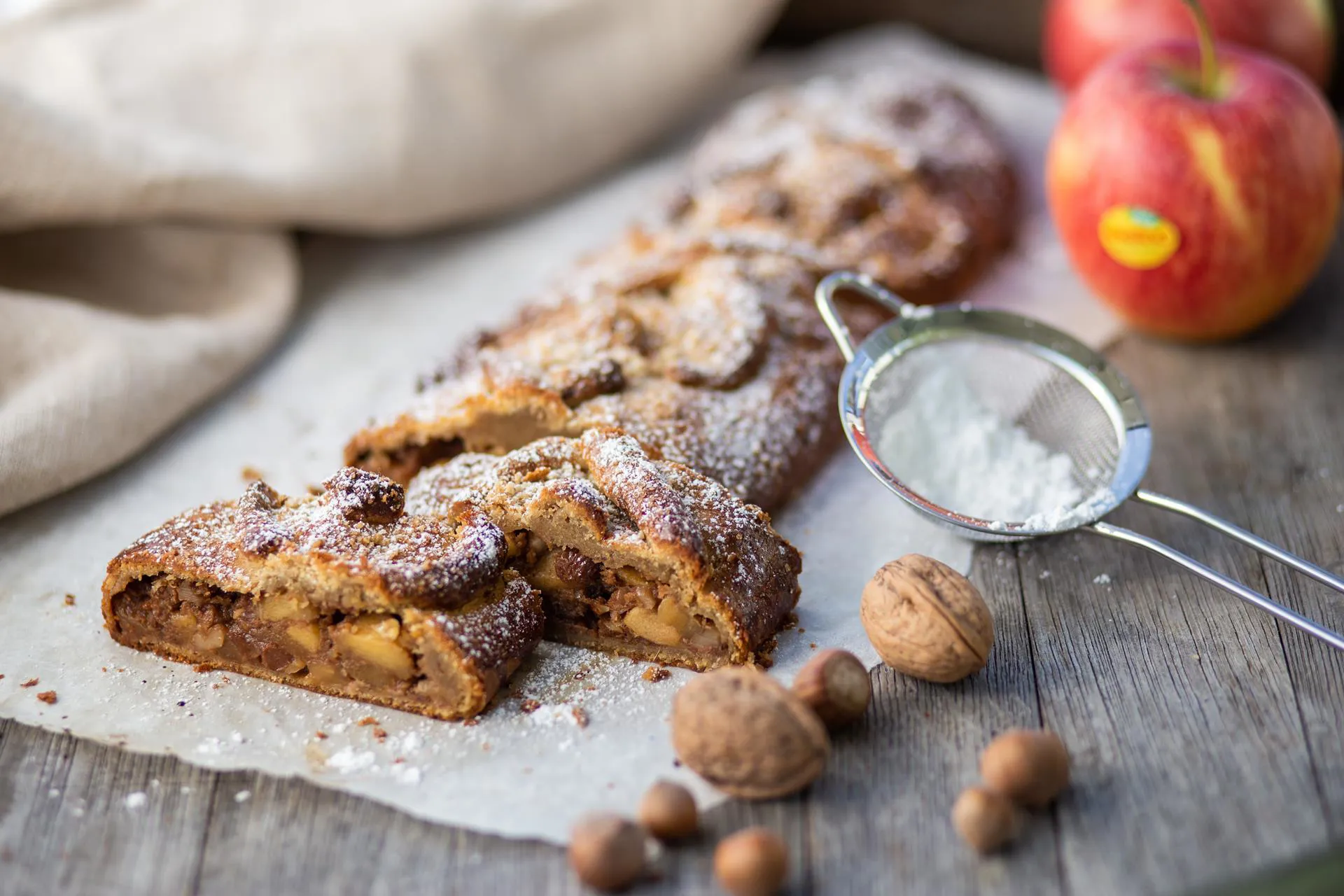 Organic farmer Sissy suggests: apple and walnut strudel.
